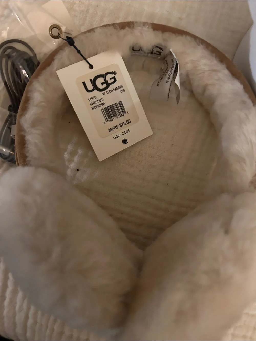 UGG Chestnut and Cream Women’s  Wired Earmuffs